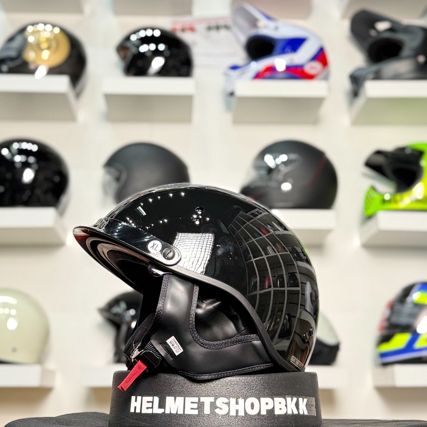หมวกกันน็อค GMAX HH-65 FULL DRESSED HALF HELMET GLOSS BLACK