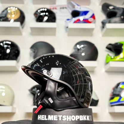 หมวกกันน็อค GMAX HH-65 FULL DRESSED HALF HELMET GLOSS BLACK