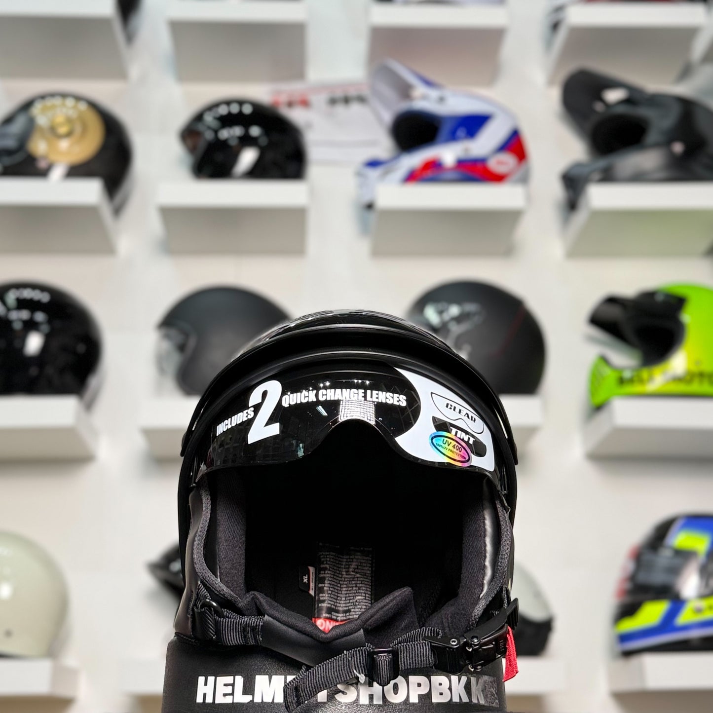 หมวกกันน็อค GMAX HH-65 FULL DRESSED HALF HELMET GLOSS BLACK