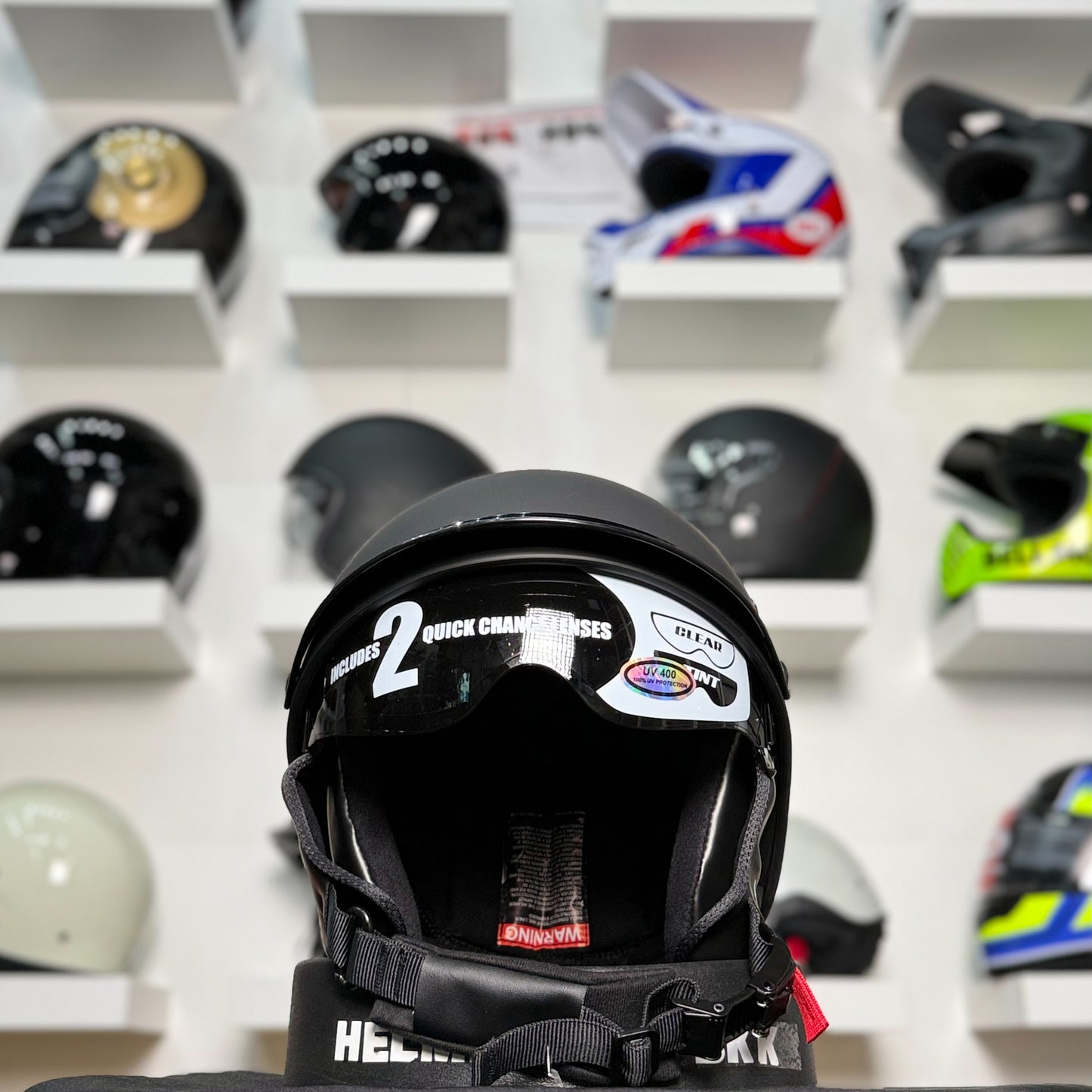 หมวกกันน็อค GMAX HH-65 FULL DRESSED HALF HELMET MATTE BLACK