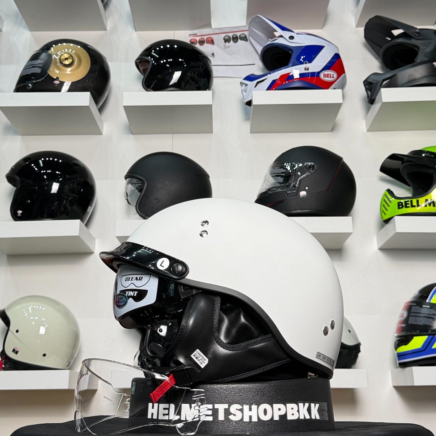 หมวกกันน็อค GMAX HH-65 FULL DRESSED HALF HELMET MATTE WHITE