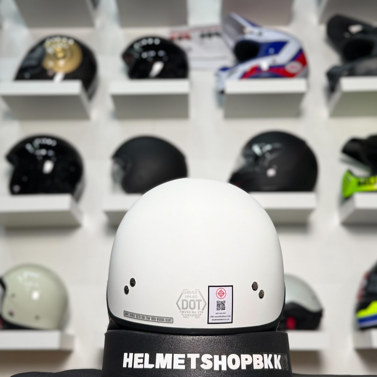 หมวกกันน็อค GMAX HH-65 FULL DRESSED HALF HELMET MATTE WHITE
