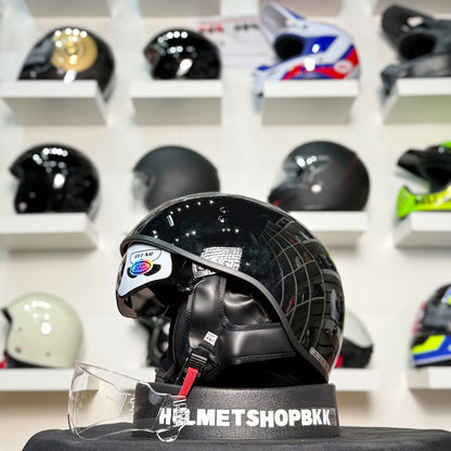 หมวกกันน็อค GMAX HH-65 NAKED HALF HELMET GLOSS BLACK