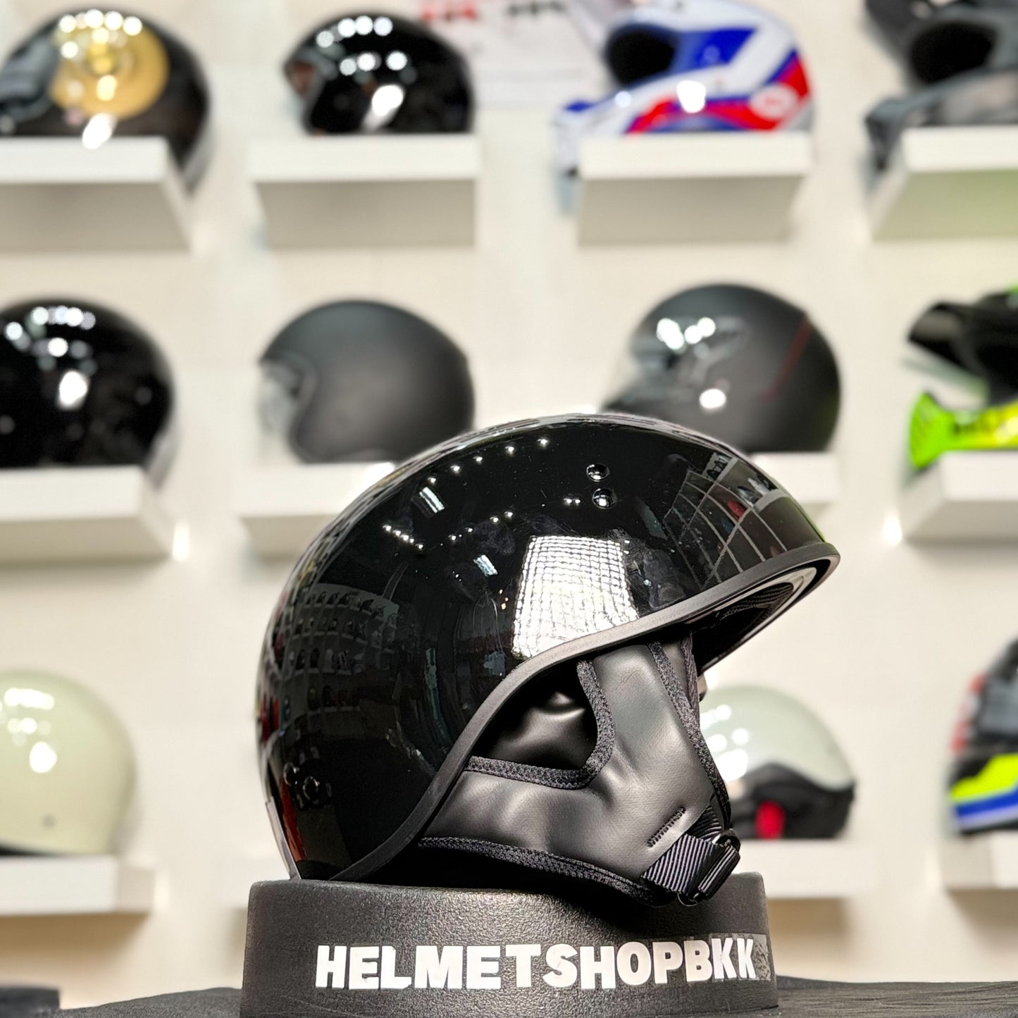 หมวกกันน็อค GMAX HH-65 NAKED HALF HELMET GLOSS BLACK