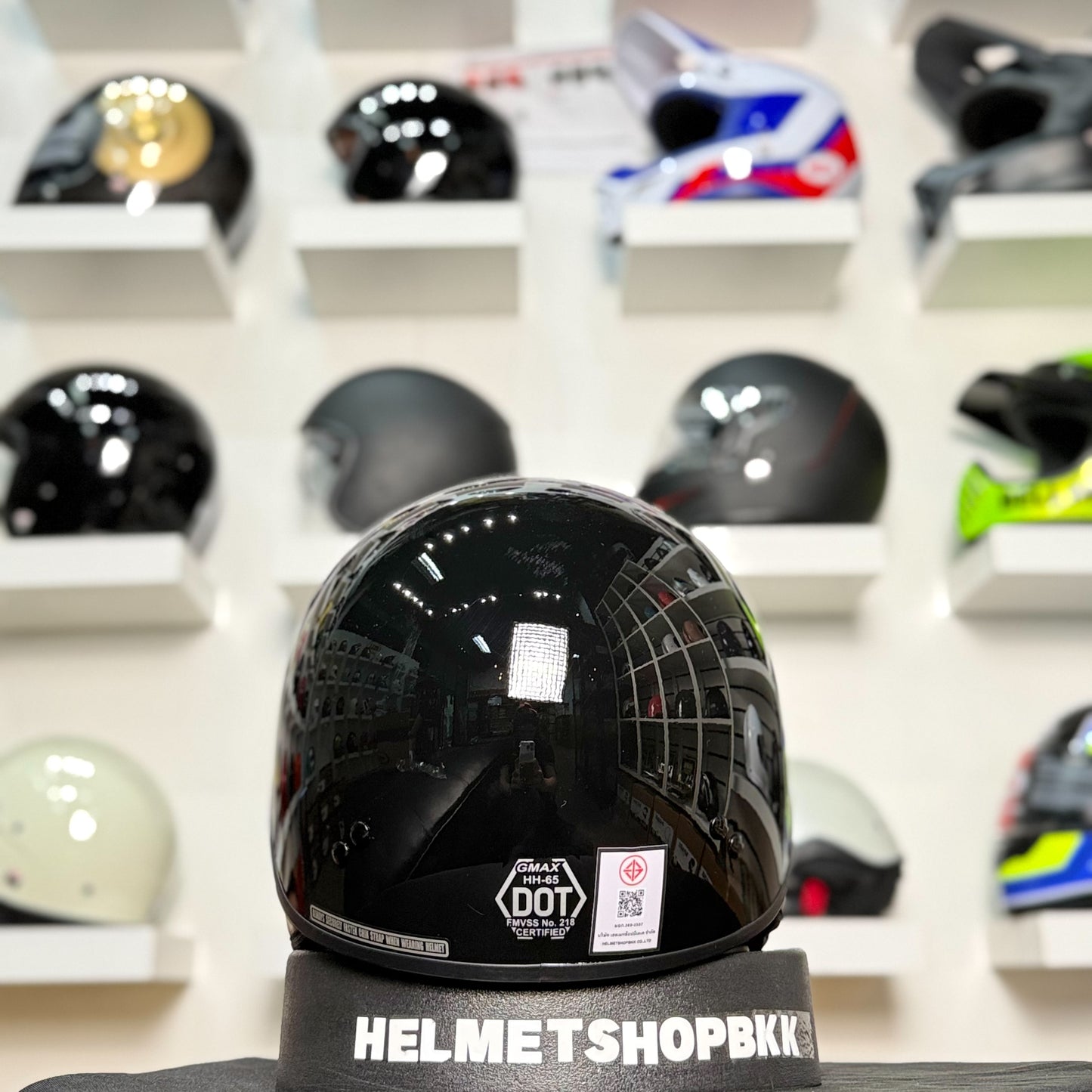 หมวกกันน็อค GMAX HH-65 NAKED HALF HELMET GLOSS BLACK
