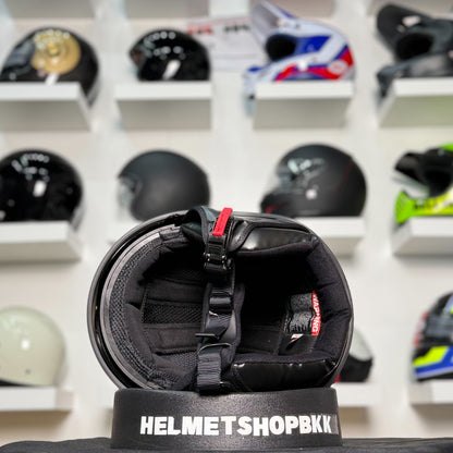 หมวกกันน็อค GMAX HH-65 ROSE NAKED HALF HELMET MATTE BLACK SILVER
