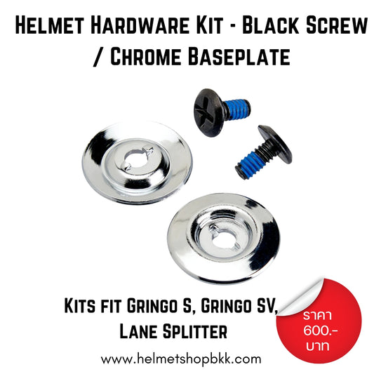 ชุดสกรู GRINGO S AND LANE SPLITTER HARDWARE KIT BLACK SCREW CHROME BASEPLATE