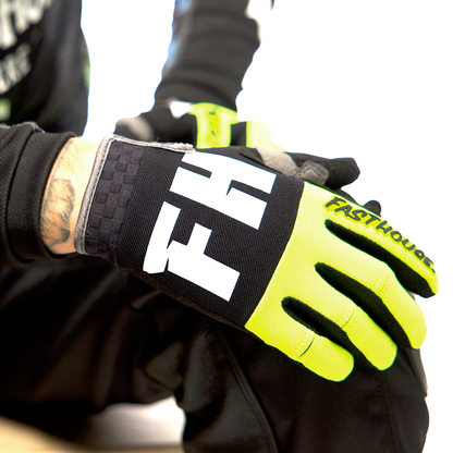 ถุงมือไบท์เกอร์ FASTHOUSE SPEED STYLE REMNANT BLACK/HIGH VIZ