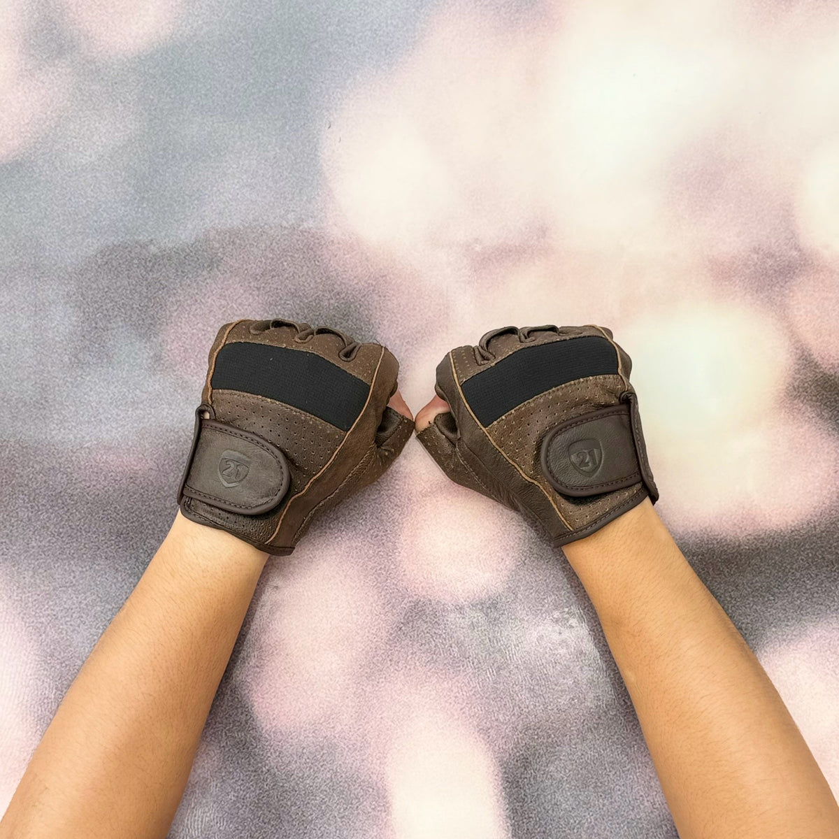 ถุงมือ HIGHWAY21 HALF JAB GLOVE BROWN