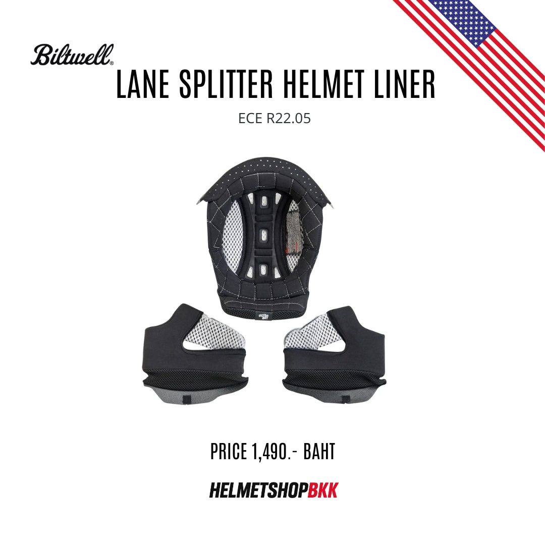 BILTWELL LANE SPLITTER HELMET LINER - ECE R22.05