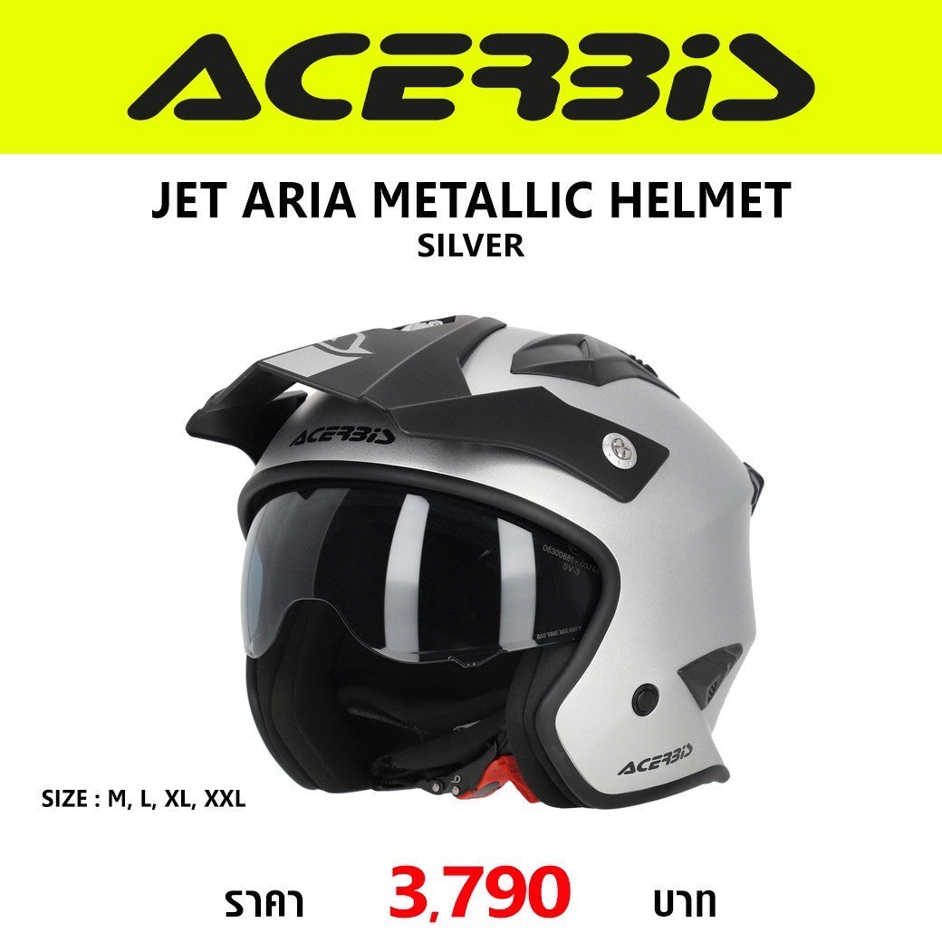 ACERBIS JET ARIA METALLIC HELMET SILVER
