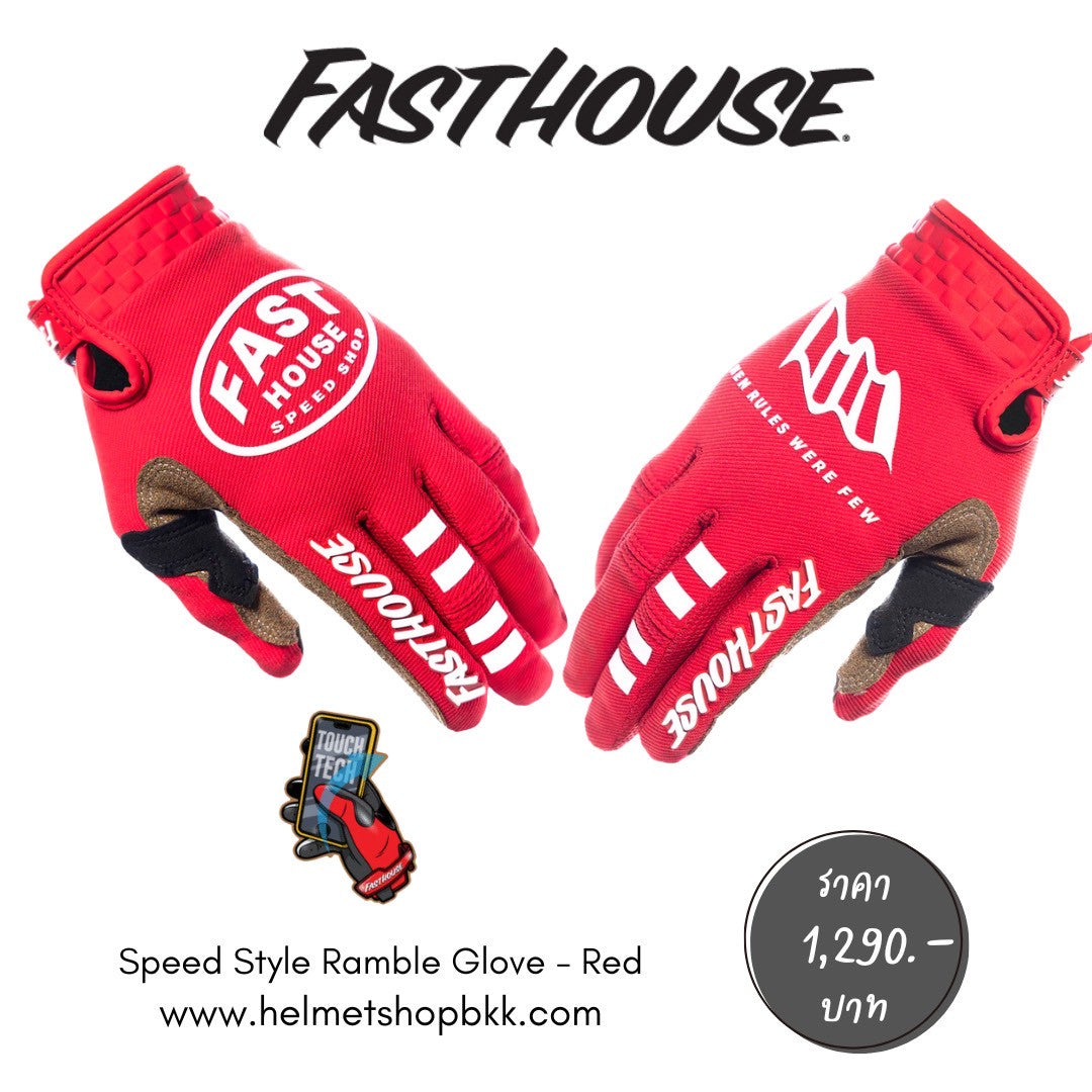 ถุงมือไบท์เกอร์ FASTHOUSE SPEED STYLE RAMBLE GLOVE RED