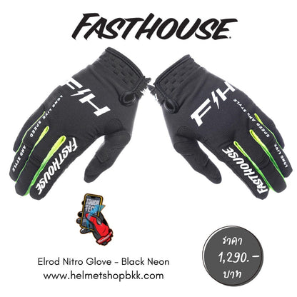 ถุงมือไบท์เกอร์ FASTHOUSE ELROD NITRO GLOVE BLACK NEON