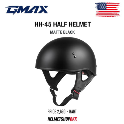 หมวกกันน็อค GMAX HH-45 HALF HELMET MATTE BLACK
