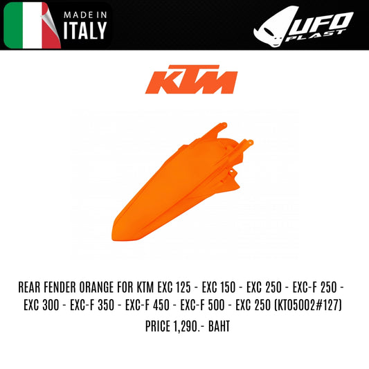 UFO REAR FENDER ORANGE FOR KTM EXC 125-EXC150-EXC250-EXC-F250-EXC300-EXC-F350-EXC-F450-EXC-500-EXC250 (KT05002#127)