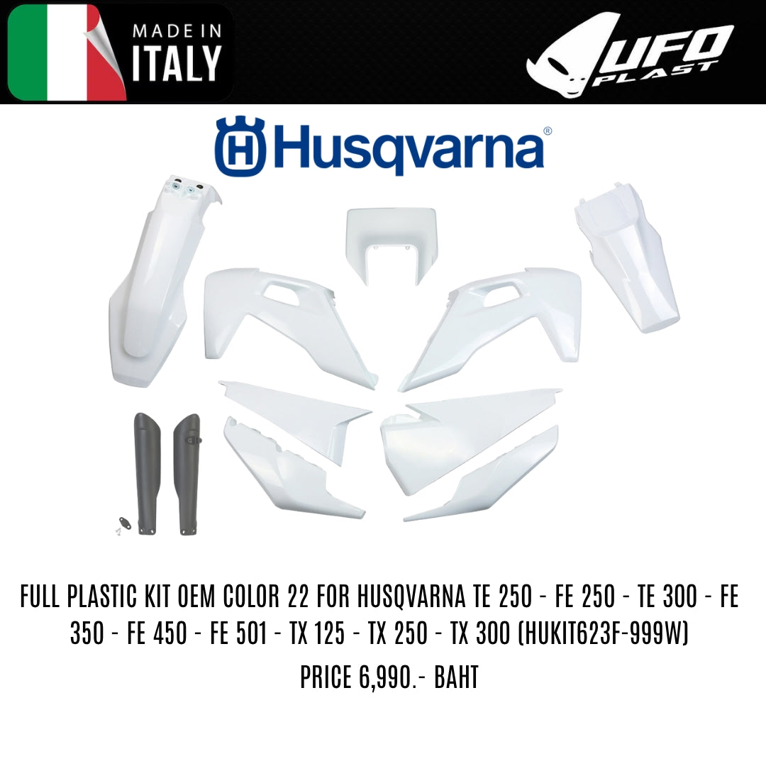 UFO FULL PLASTIC KIT OEM COLOR 22 FOR HUSQVARNA TE250-FE250-TE300-FE350-FE450-FE501-TX125-TX250-TX 300 (HUKIT623F-999W)