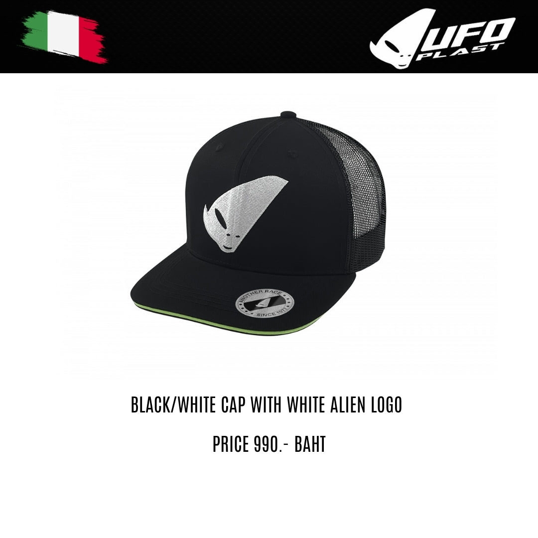UFO BLACK/WHITE CAP WITH WHITE ALIEN LOGO