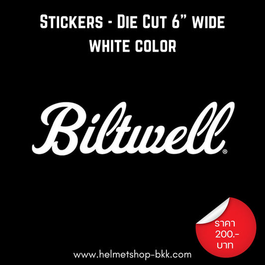 STICKERS BILTWELL - DIE CUT 6" WIDE WHITE COLOR