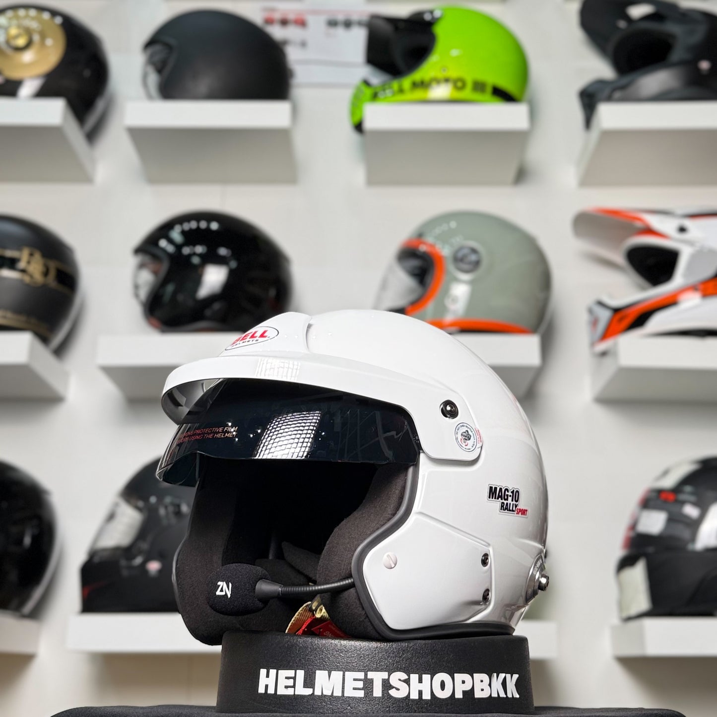 หมวกรถยนต์ BELL MAG-10 RALLY SPORT - WHITE (HANS) HOMOLOGATION FIA 8859-2024