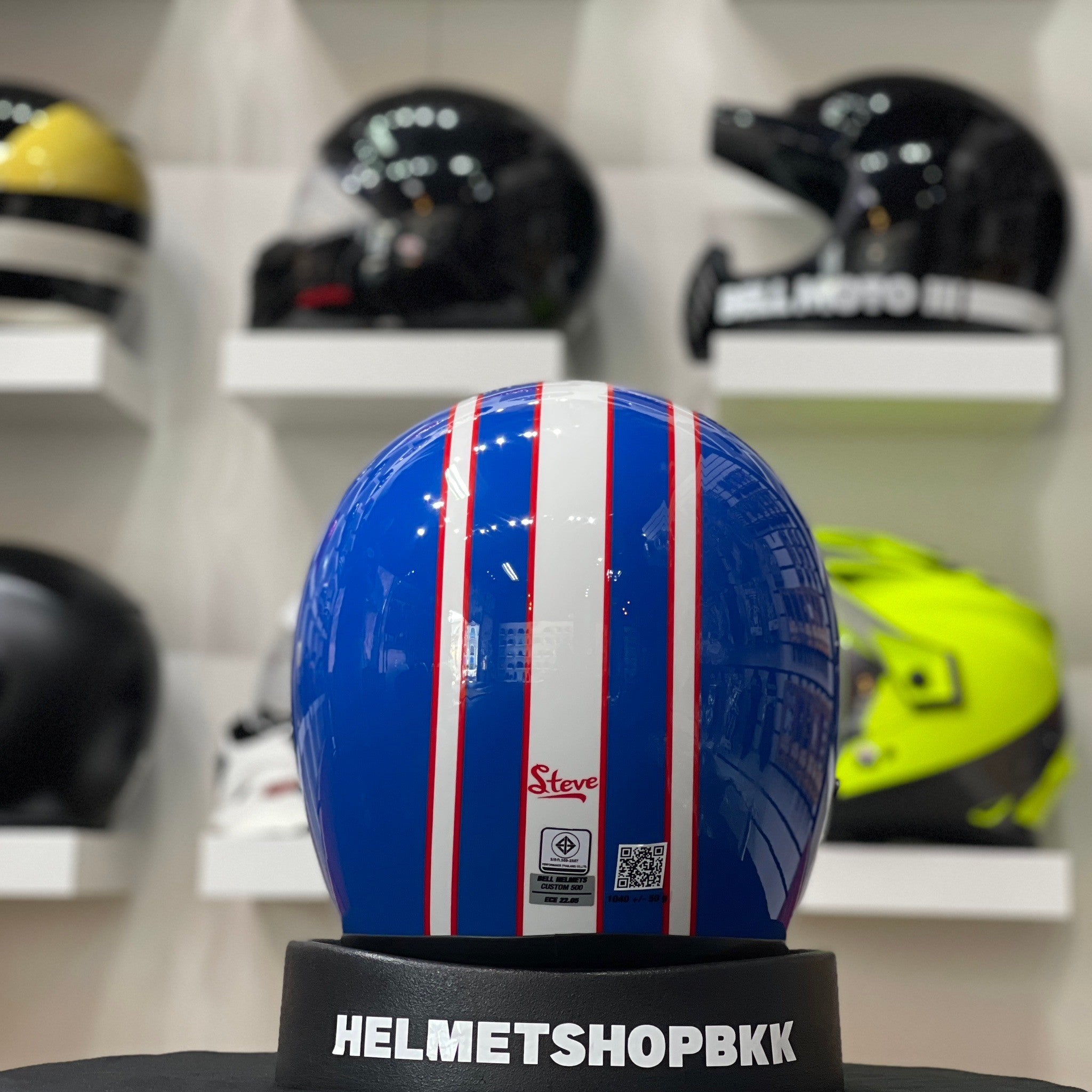 BELL CUSTOM 500 SIX DAY MCQUEEN BLUE/WHITE – Helmetshopbkk