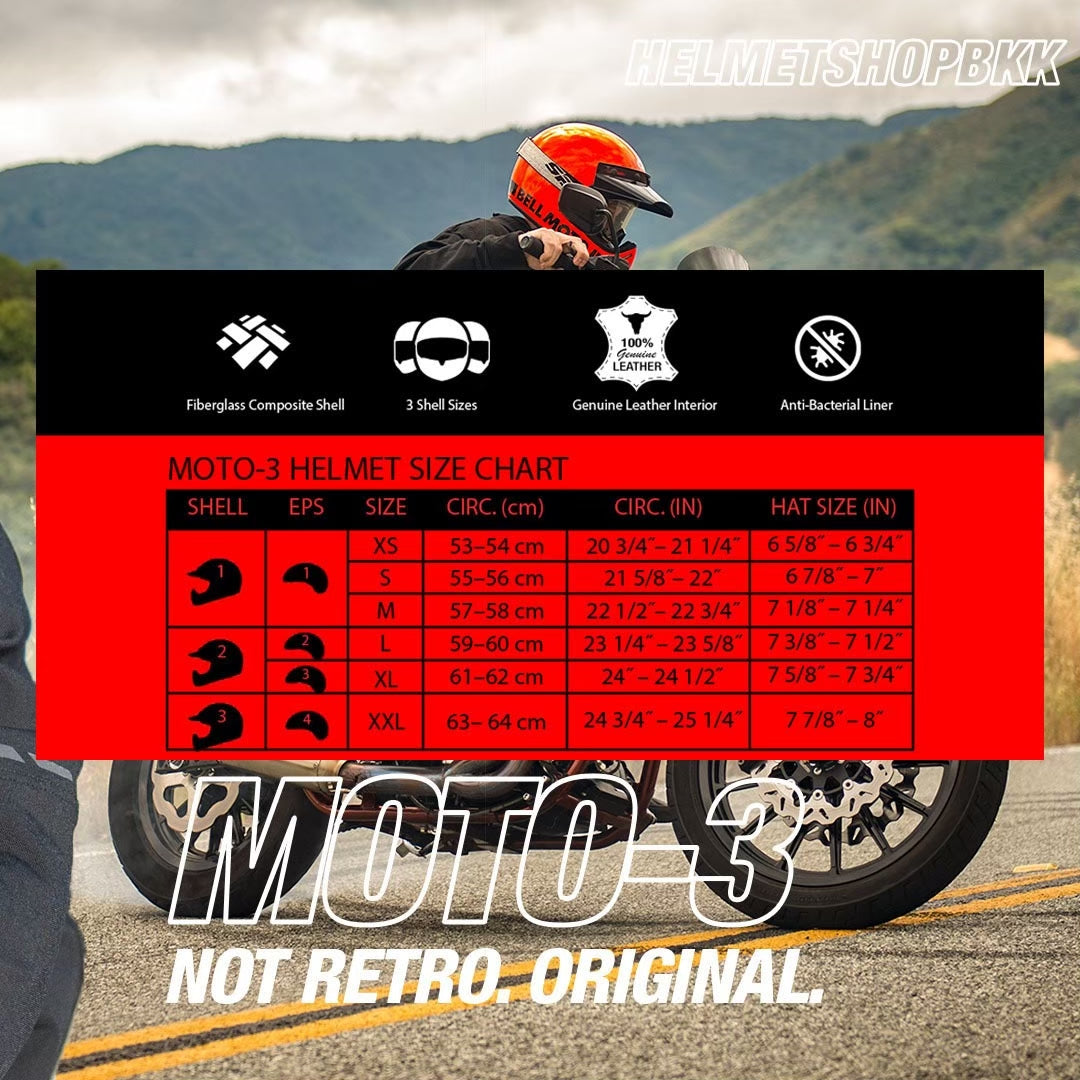 BELL MOTO-3  ORANGE CLASSIC GLOSS
