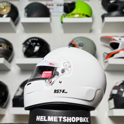 หมวกรถยนต์โกคาร์ท BELL RS7-K PRO WHITE HOMOLOGATION FIA 8878-2024 SNELL K2025