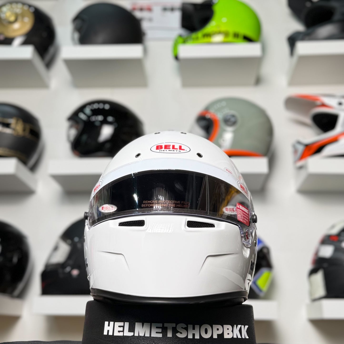 หมวกรถยนต์โกคาร์ท BELL RS7-K PRO WHITE HOMOLOGATION FIA 8878-2024 SNELL K2025