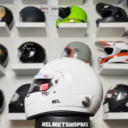 หมวกรถยนต์ BELL RS7 PRO - WHITE (HANS) HOMOLOGATION FIA 8859-2024 SNELL SA2025