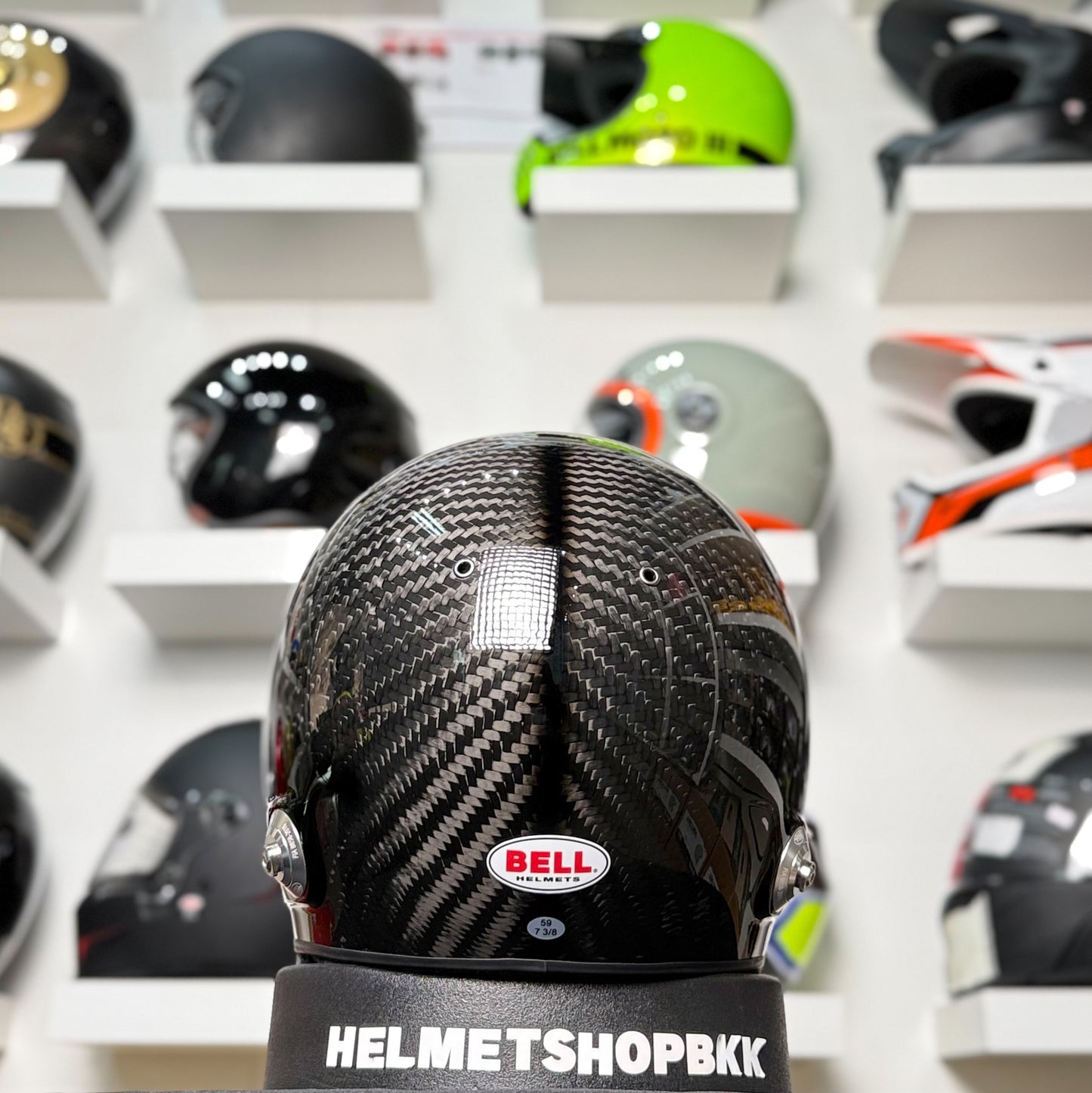 หมวกรถยนต์ BELL RS7 ULTRA - CARBON (HANS) DUCK BILL HOMOLOGATION FIA 8859-2024, SNELL SA2025