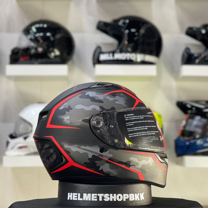 BELL QUALIFIER STEALTH CAMO MATTE BLACK/RED