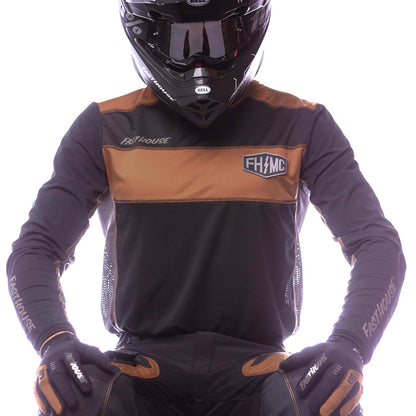 เสื้อแขนยาว FASTHOUSE OFF-ROAD BRONX LS JERSEY BLACK CAMEL