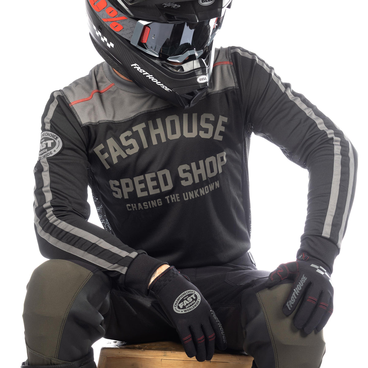 เสื้อแขนยาว FASTHOUSE SANGUARO PETROL LS JERSEY BLACK GRAY