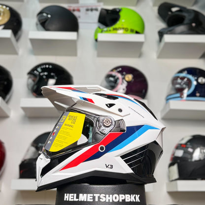 UFO COSMOS TOURER CROSSOVER HELMET WHITE BLUE AND RED