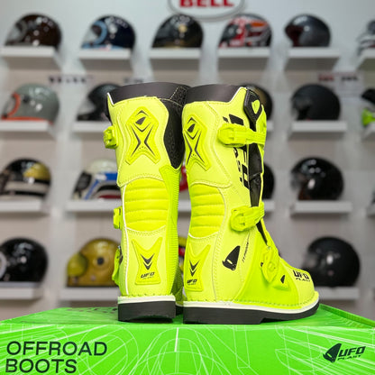 รองเท้าบูทเด็ก UFO MOTOGROSS TYPHOON BOOTS FOR KIDS NEON YELLOW