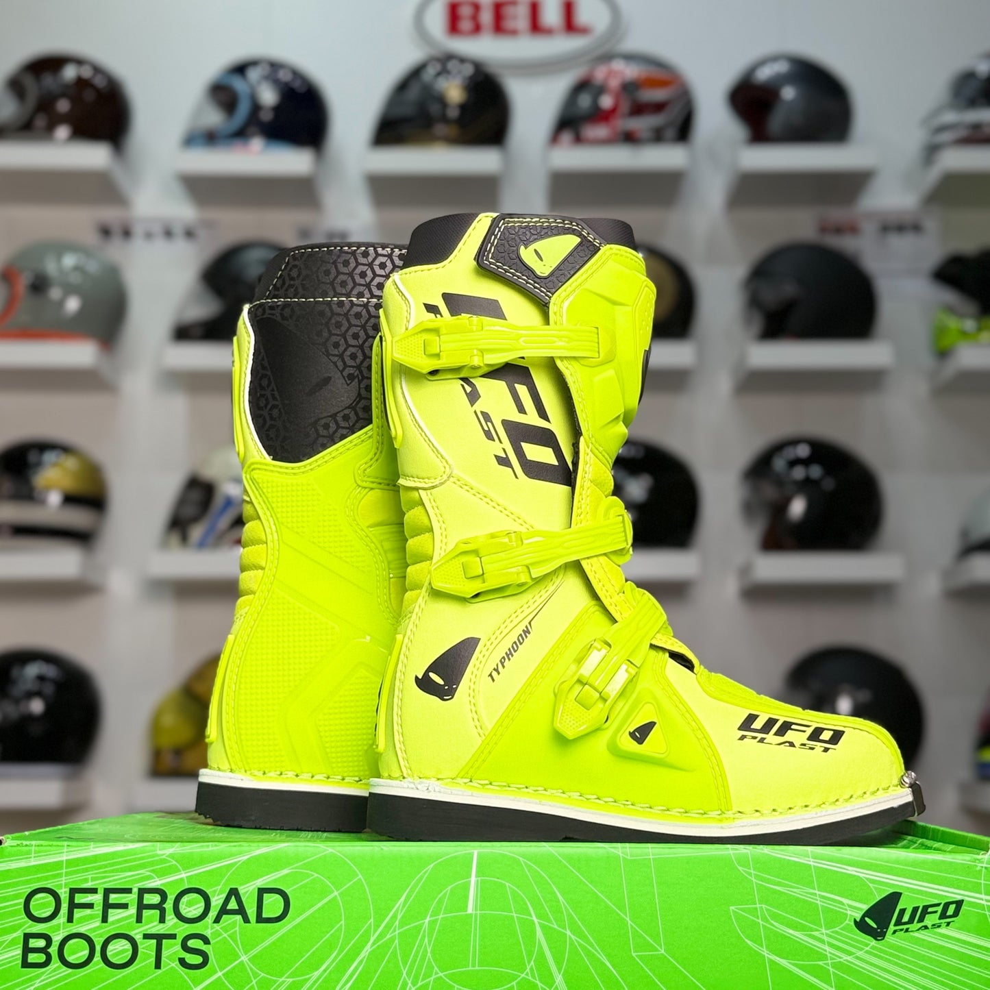 รองเท้าบูทเด็ก UFO MOTOGROSS TYPHOON BOOTS FOR KIDS NEON YELLOW