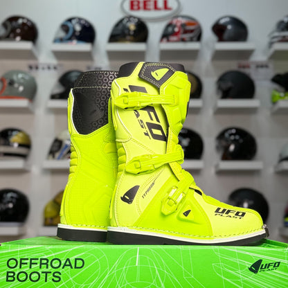 รองเท้าบูทเด็ก UFO MOTOGROSS TYPHOON BOOTS FOR KIDS NEON YELLOW