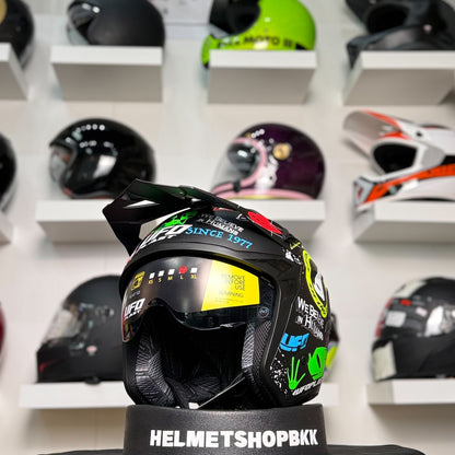 UFO SHERATAN CROSS JET HELMET LIMITED BLACK
