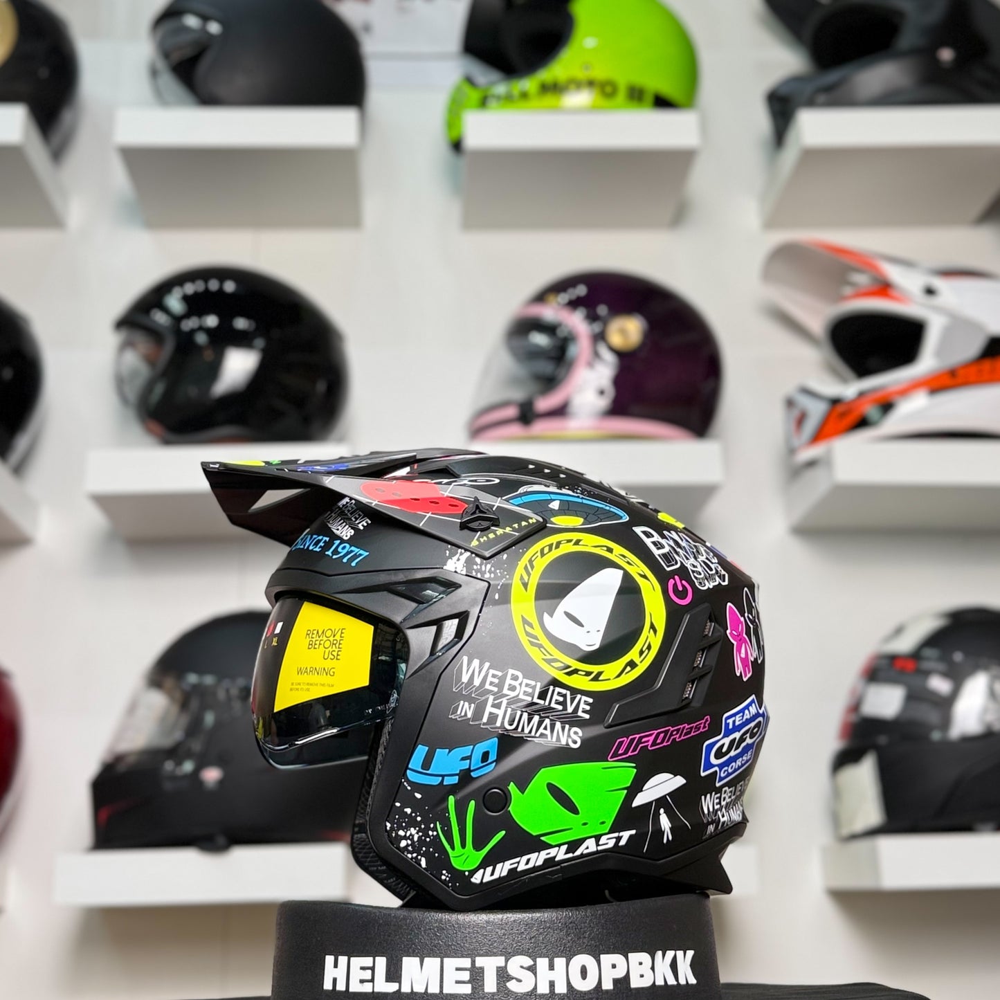 UFO SHERATAN CROSS JET HELMET LIMITED BLACK