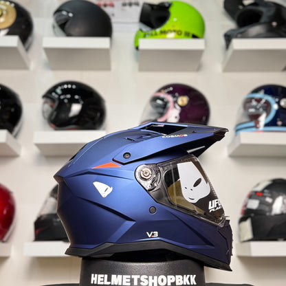 UFO COSMOS TOURER CROSSOVER HELMET BLUE AND RED