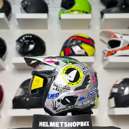 UFO SHERATAN CROSS JET HELMET SILVER