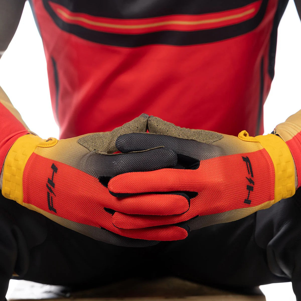 ถุงมือไบท์เกอร์ FASTHOUSE VAPOR REACT GLOVE RACING RED BLACK