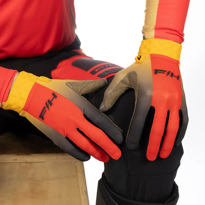 ถุงมือไบท์เกอร์ FASTHOUSE VAPOR REACT GLOVE RACING RED BLACK