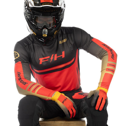 เสื้อแขนยาว FASTHOUSE ELROD REACT LS JERSEY RACING RED BLACK