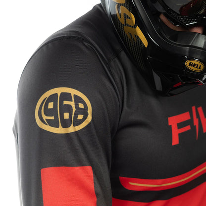 เสื้อแขนยาว FASTHOUSE ELROD REACT LS JERSEY RACING RED BLACK