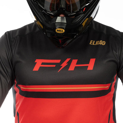 เสื้อแขนยาว FASTHOUSE ELROD REACT LS JERSEY RACING RED BLACK